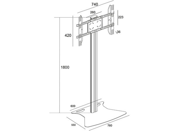 Multibrackets M Display Floorstand 180 gulvstativ med flightcase